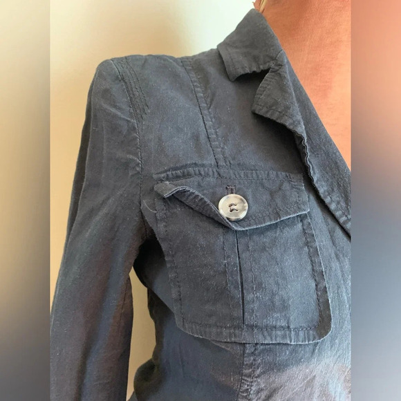 Theory linen blend  jacket in black - Picture 3 of 10